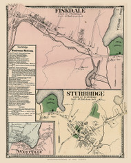 Fiskdale, Westville and Sturbridge Villages - Sturbridge, Massachusetts 1870 Old Town Map Reprint - Worcester Co. Atlas 73