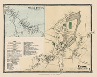 Upton Town, Hopedale and North Milford Villages, Massachusetts 1870 Old Town Map Reprint - Worcester Co. Atlas 85