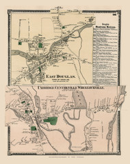 East Douglas, Massachusetts 1870 Old Town Map Reprint - Worcester Co. Atlas 96
