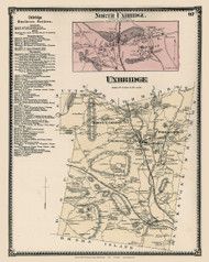 Uxbridge and North Uxbridge Village, Massachusetts 1870 Old Town Map Reprint - Worcester Co. Atlas 97