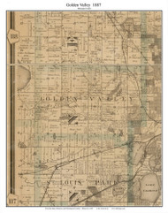 Golden Valley, Hennepin Co Minnesota 1887 Old Town Map Custom Print - Ramsey & Washington Cos.