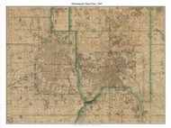 Minneapolis Saint Paul,  Minnesota 1887 Old Town Map Custom Print - Ramsey & Washington Cos.