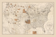 Indian Reservations 1888 Map - USA Reprint  - USA Maps