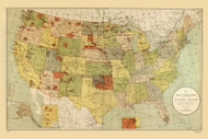Indian Reservations 1892 Map - USA Reprint  - USA Maps