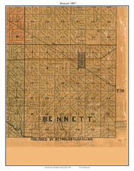 Bennett Norwich, Kansas 1887 Old Town Map Custom Print - Kingman Co