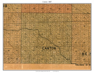 Canton, Kansas 1887 Old Town Map Custom Print - Kingman Co