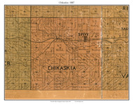 Chikaskia Spivy, Kansas 1887 Old Town Map Custom Print - Kingman Co