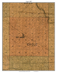 Eagle Belmont, Kansas 1887 Old Town Map Custom Print - Kingman Co