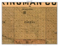 Eureka Penalosa, Kansas 1887 Old Town Map Custom Print - Kingman Co