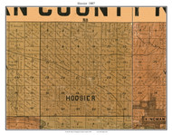 Hoosier, Kansas 1887 Old Town Map Custom Print - Kingman Co