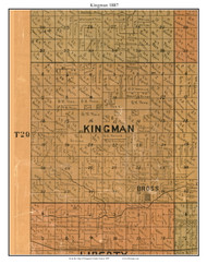 Kingman, Kansas 1887 Old Town Map Custom Print - Kingman Co
