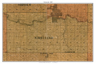 Ninnescah Alemeda, Kansas 1887 Old Town Map Custom Print - Kingman Co