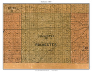 Rochester, Kansas 1887 Old Town Map Custom Print - Kingman Co