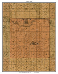 Union Calista, Kansas 1887 Old Town Map Custom Print - Kingman Co