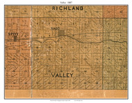 Valley Rago, Kansas 1887 Old Town Map Custom Print - Kingman Co