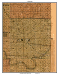 Vinita, Kansas 1887 Old Town Map Custom Print - Kingman Co