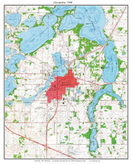 Alexandria 1968 - Custom USGS Old Topo Map - Minnesota - DTL - South