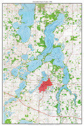 Alexandria Chain of Lakes 1968 - Custom USGS Old Topo Map - Minnesota - DTL - South
