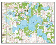 Lake Oscar 1967 - Custom USGS Old Topo Map - Minnesota - DTL - South