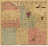 Douglas County Kansas 1887 - Old Map Reprint