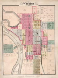 Wichita 1882 Edwards - Old Map Reprint - Kansas Cities