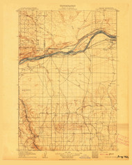 Blalock Island, Oregon 1908 (1908) USGS Old Topo Map Reprint 30x30 WA Quad 283146