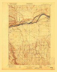 Blalock Island, Oregon 1908 (1916) USGS Old Topo Map Reprint 30x30 WA Quad 283147