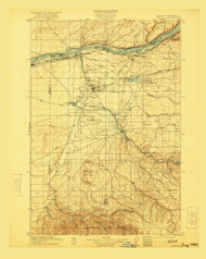 Umatilla, Oregon 1908 (1921) USGS Old Topo Map Reprint 30x30 WA Quad 283275