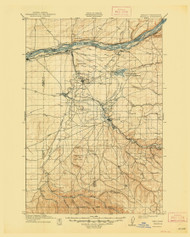 Umatilla, Oregon 1908 (1948) USGS Old Topo Map Reprint 30x30 WA Quad 283276