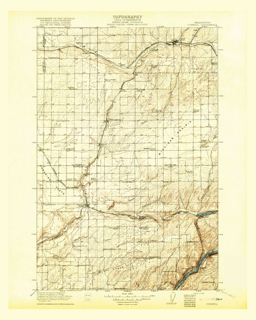 Connell, Washington 1918 (1918) USGS Old Topo Map Reprint 30x30 WA Quad
