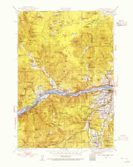 Hood River, Washington 1926 (1955) USGS Old Topo Map Reprint 30x30 WA Quad 241560