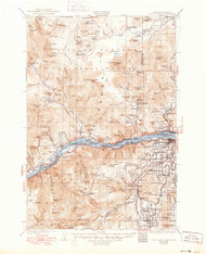 Hood River, Washington 1929 (1950) USGS Old Topo Map Reprint 30x30 WA Quad 241564
