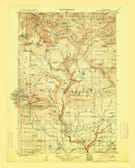 Mount Adams MT, Washington 1907 (1913) USGS Old Topo Map Reprint 30x30 WA Quad 242458