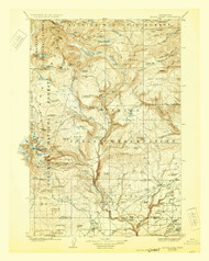 Mount Adams MT, Washington 1907 (1929) USGS Old Topo Map Reprint 30x30 WA Quad 242460
