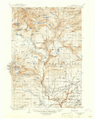 Mount Adams MT, Washington 1907 (1947) USGS Old Topo Map Reprint 30x30 WA Quad 242461