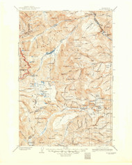 Mount Aix MT, Washington 1904 (1950) USGS Old Topo Map Reprint 30x30 WA Quad 242467