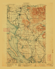 Mount Vernon MT, Washington 1911 (1911) USGS Old Topo Map Reprint 30x30 WA Quad 242584