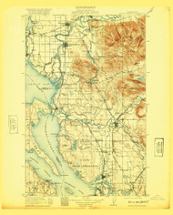 Mount Vernon MT, Washington 1911 (1920) USGS Old Topo Map Reprint 30x30 WA Quad 242585