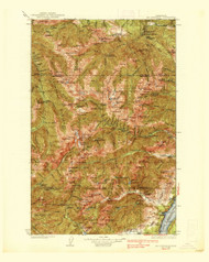 Mount Constance MT, Washington 1938 (1938) USGS Old Topo Map Reprint 30x30 WA Quad 242632