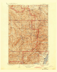 Mount Constance MT, Washington 1938 (1943) USGS Old Topo Map Reprint 30x30 WA Quad 242633