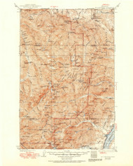 Mount Constance MT, Washington 1938 (1951) USGS Old Topo Map Reprint 30x30 WA Quad 242634