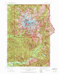 Mount Rainier MT, Washington 1924 (1972) USGS Old Topo Map Reprint 30x30 WA Quad 242663
