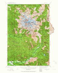 Mount Rainier MT, Washington 1924 (1965) USGS Old Topo Map Reprint 30x30 WA Quad 242664