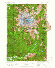 Mount Rainier MT, Washington 1924 (1961) USGS Old Topo Map Reprint 30x30 WA Quad 242665