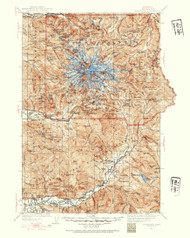 Mount Rainier MT, Washington 1924 (1954) USGS Old Topo Map Reprint 30x30 WA Quad 242667