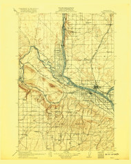 Pasco, Washington 1917 (1907) USGS Old Topo Map Reprint 30x30 WA Quad 243084
