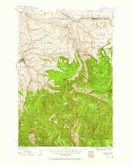Pomeroy, Washington 1937 (1959) USGS Old Topo Map Reprint 30x30 WA Quad 243188