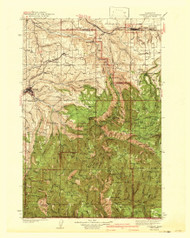 Pomeroy, Washington 1942 (1942) USGS Old Topo Map Reprint 30x30 WA Quad 243192
