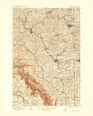 Pullman, Washington 1910 (1936) USGS Old Topo Map Reprint 30x30 WA Quad 243307