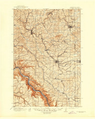 Pullman, Washington 1910 (1947) USGS Old Topo Map Reprint 30x30 WA Quad 243308